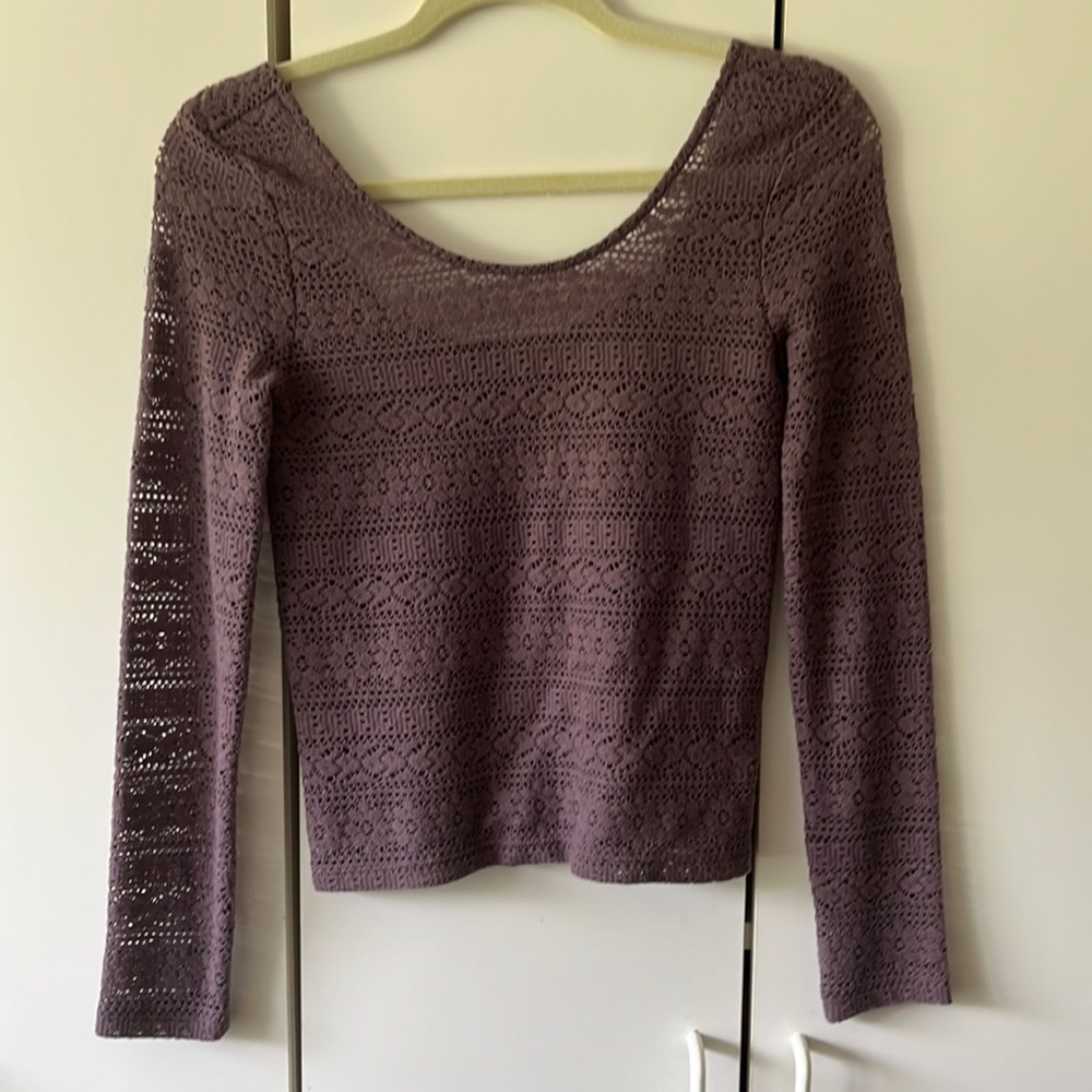 American Eagle Outfitters Eyelet Long sleeve Top